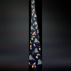 Vintage Tommy Hilfiger Nautical Sailboat Tie - Navy and Cream